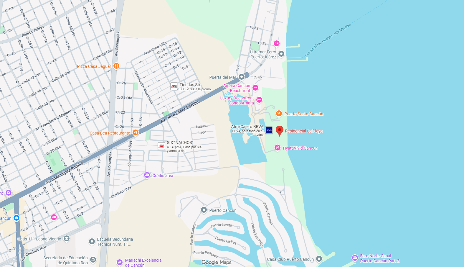 Ubicación Departamento de Lujo en Venta Frente al Mar, Cancún | Vista Panorámica